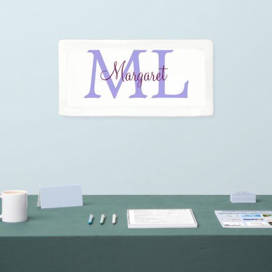 eenvoudig minimaal toevoegen naam monogram roze ro spandoek (Beurs)