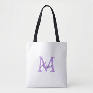 eenvoudig minimaal toevoegen naam monogram roze ro tote bag