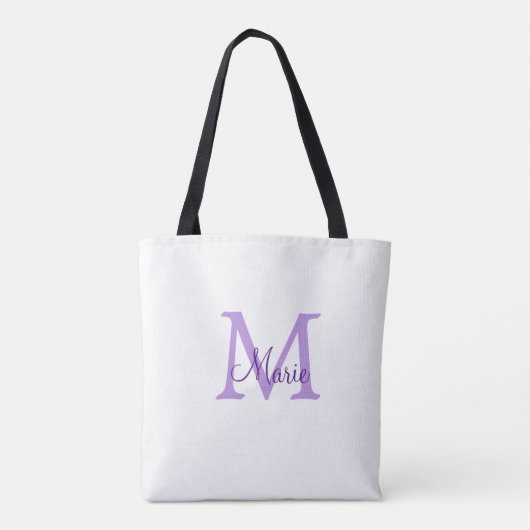 eenvoudig minimaal toevoegen naam monogram roze ro tote bag (Achterkant)