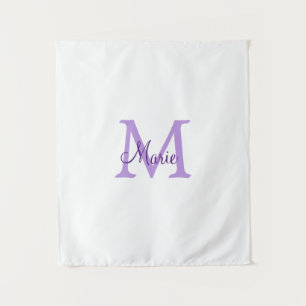 eenvoudig minimaal toevoegen naam monogram roze ro wandkleed