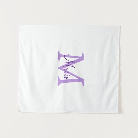 eenvoudig minimaal toevoegen naam monogram roze ro wandkleed (Voorkant (horizontaal))