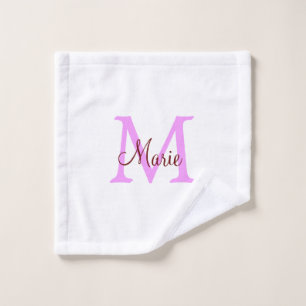eenvoudig minimaal toevoegen naam monogram roze ro washandje