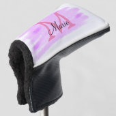 eenvoudig minimaal toevoegen naam monogram roze wa golfheadcover (3/4 voorkant)