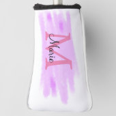 eenvoudig minimaal toevoegen naam monogram roze wa golfheadcover (Draai 90)