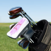 eenvoudig minimaal toevoegen naam monogram roze wa golfheadcover (Insitu)