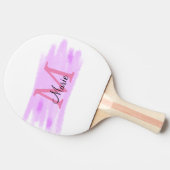 eenvoudig minimaal toevoegen naam monogram roze wa tafeltennisbatje (Zijkant)
