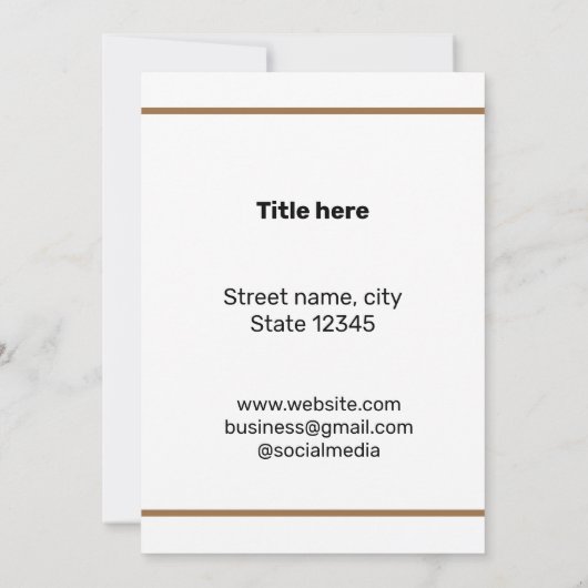 EENVOUDIG MINIMAAL TOEVOEGEN UW LOGO-DOUANESTEKST BEDANKKAART (Achterkant)