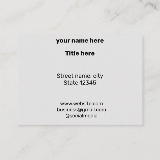 EENVOUDIG MINIMAAL TOEVOEGEN UW LOGO-DOUANESTEKST  CONTACTKAARTJE (Achterkant)