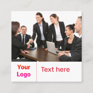 EENVOUDIG MINIMAAL TOEVOEGEN UW LOGO-DOUANESTEKST VIERKANTE VISITEKAARTJE