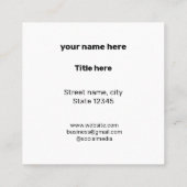 EENVOUDIG MINIMAAL TOEVOEGEN UW LOGO-DOUANESTEKST VIERKANTE VISITEKAARTJE (Achterkant)