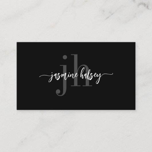 Eenvoudig minimaal trendy monogram Visitekaartje (Voorkant)