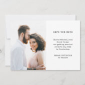Eenvoudig minimaal | Twee foto's en tekst Save The Date (Achterkant)