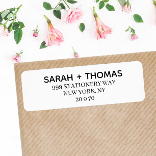 Eenvoudig Minimaal Typografie Retouradres Label