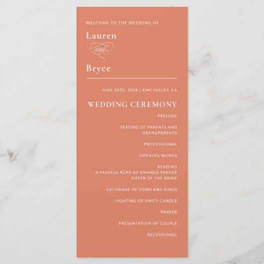 Eenvoudig minimaal vet Sinaasappel Citrus bruiloft (Voorkant)