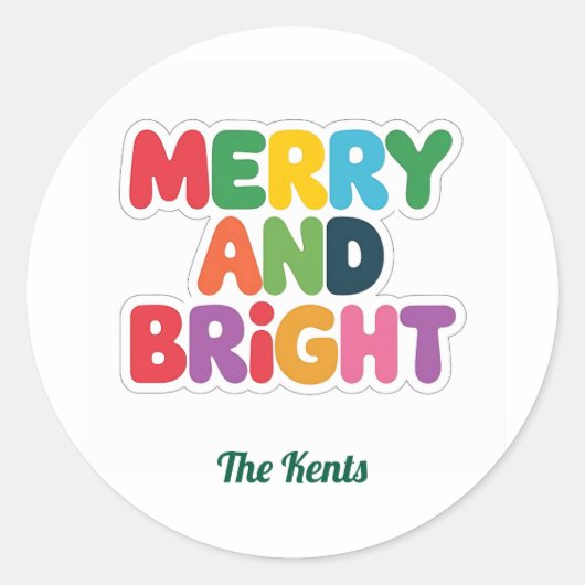 Eenvoudig minimaal vet typografie Kerst sticker (Voorkant)