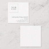 Eenvoudig, minimaal, vierkant, Professional Logo Vierkante Visitekaartje (Voorkant / Achterkant)