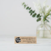 Eenvoudig & Minimaal Vintage Beige Zwart Eigen Log Mini Visitekaartje (Staand voorkant)
