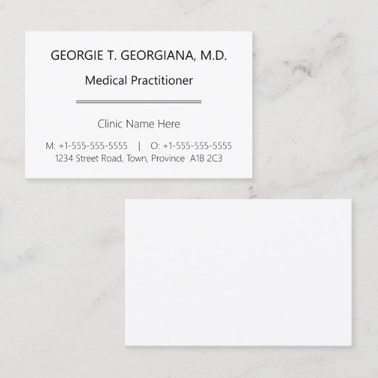 Eenvoudig, minimaal Visitekaartje (Voorkant / Achterkant)