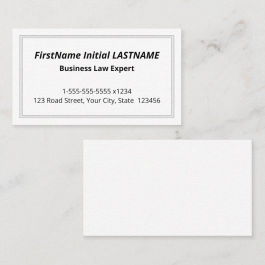 Eenvoudig, minimaal Visitekaartje (Voorkant / Achterkant)