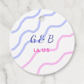 EENVOUDIG MINIMAAL voeg de naam van je koppel stad Bedankjes Labels (Achterkant)