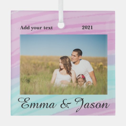 eenvoudig minimaal voeg de waterverf van het jouw  glas ornament (Voorkant)