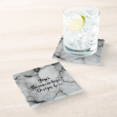 Eenvoudig Minimaal Voeg hier uw logo/ontwerp marme Glazen Onderzetter (Schuin)