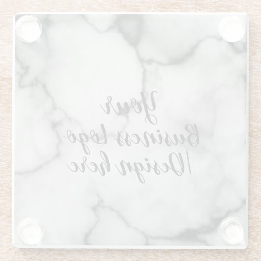 Eenvoudig Minimaal Voeg hier uw logo/ontwerp marme Glazen Onderzetter (Achterkant)