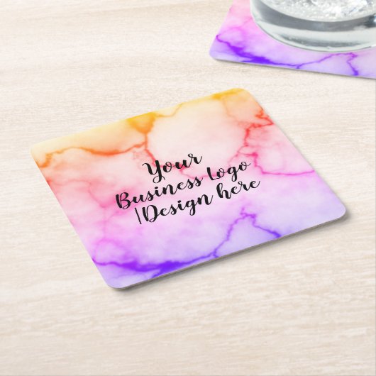 Eenvoudig Minimaal Voeg hier uw logo/ontwerp marme Kartonnen Onderzetters (Schuin)