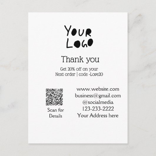 eenvoudig minimaal voeg hier uw logo/ontwerp tekst briefkaart (Voorkant)