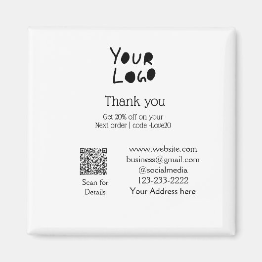 eenvoudig minimaal voeg hier uw logo/ontwerp tekst magneet (Voorkant)