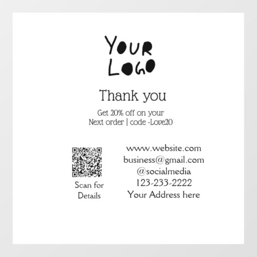 eenvoudig minimaal voeg hier uw logo/ontwerp tekst raamsticker (Vel)