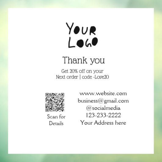 eenvoudig minimaal voeg hier uw logo/ontwerp tekst raamsticker (Vel 3)