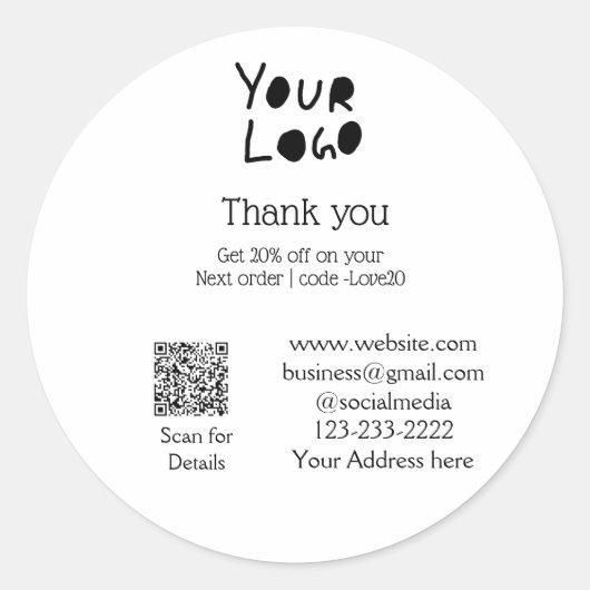 eenvoudig minimaal voeg hier uw logo/ontwerp tekst ronde sticker (Voorkant)