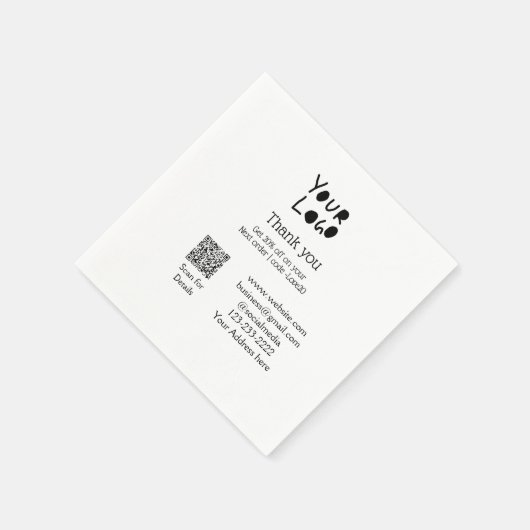 eenvoudig minimaal voeg hier uw logo/ontwerp tekst servet (Hoek)