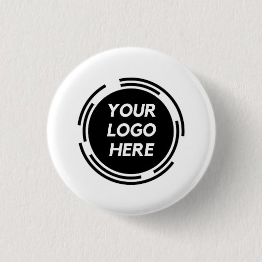 Eenvoudig minimaal voeg hier uw logo/ontwerp toe ronde button 3,2 cm (Voorkant)