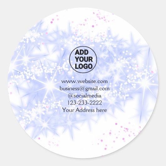 eenvoudig minimaal voeg hier uw logo-/ontwerpnaam ronde sticker (Voorkant)