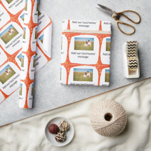 Eenvoudig minimaal voeg je fototekst glitter spars cadeaupapier
