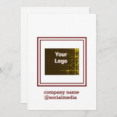 Eenvoudig minimaal voeg je logo-tekstnaam toe feestdagenkaart (Voorkant / Achterkant)