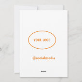 Eenvoudig minimaal voeg je logo-tekstnaam toe feestdagenkaart (Achterkant)