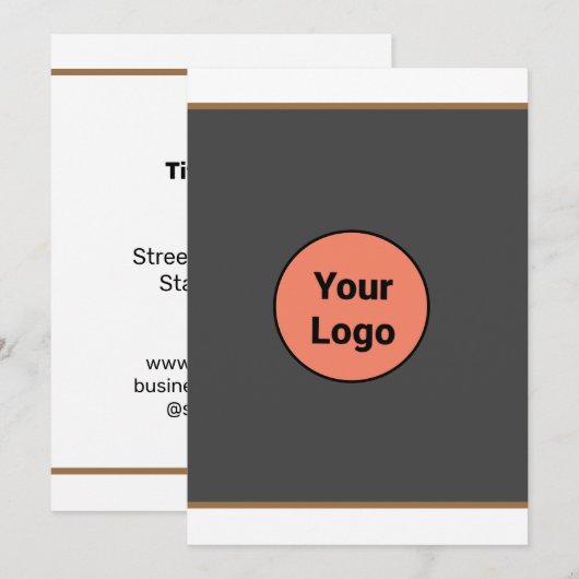 Eenvoudig minimaal voeg je logo-tekstnaam toe feestdagenkaart (Voorkant / Achterkant)