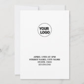 Eenvoudig minimaal voeg je logo-tekstnaam toe kaart (Achterkant)