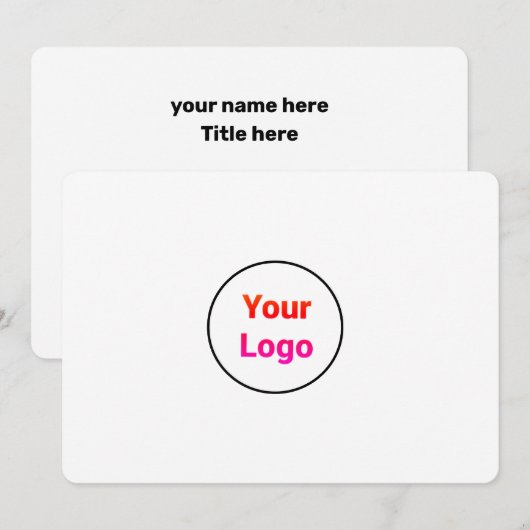 Eenvoudig minimaal voeg je logo-tekstnaam toe kaart (Voorkant / Achterkant)
