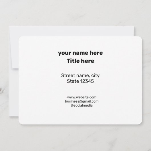 Eenvoudig minimaal voeg je logo-tekstnaam toe kaart (Achterkant)