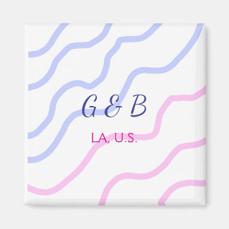 EENVOUDIG MINIMAAL voeg je naam en stad toe tekst Magneet