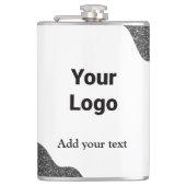 eenvoudig minimaal voeg je naam toe MONOGRAM Bruid Heupfles (Voorkant)