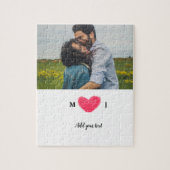 eenvoudig minimaal voeg jouw naam foto monogram in legpuzzel (Verticaal)