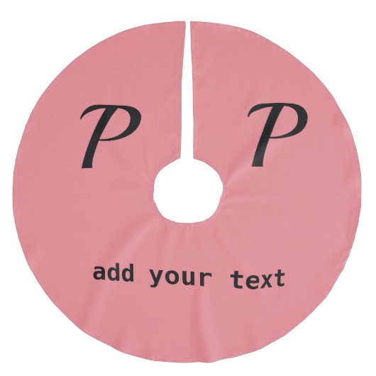 eenvoudig minimaal voeg jouw tekst monogram foto b kerstboom rok (Voorkant)