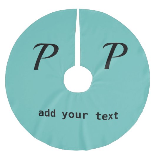 eenvoudig minimaal voeg jouw tekst monogram foto b kerstboom rok (Voorkant)