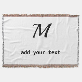 eenvoudig minimaal voeg jouw tekst monogram foto t deken