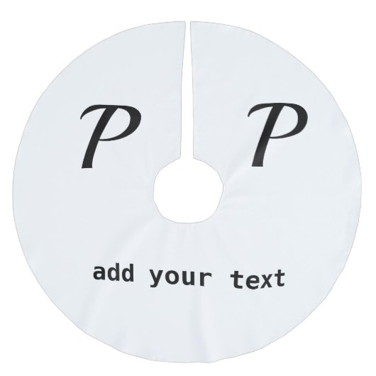 eenvoudig minimaal voeg jouw tekst monogram foto t kerstboom rok (Voorkant)